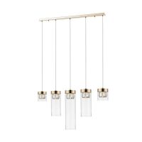 Lampa wisząca GEM zumaline P0389-05E-F7AC Efektowna błyszcząca powłoka i eleganckie szklane klosze z kryształkami wewnątrz G9 