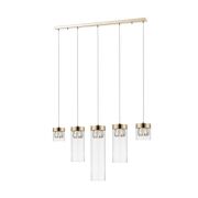 Lampa wisząca GEM zumaline P0389-05E-F7AC Efektowna błyszcząca powłoka i eleganckie szklane klosze z kryształkami wewnątrz G9 