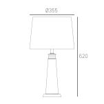 Lampa stołowa Charlotte - T01295WH Cosmo Light  Biały klosz podstawa podstawa z przejrzystego szkła   - 3