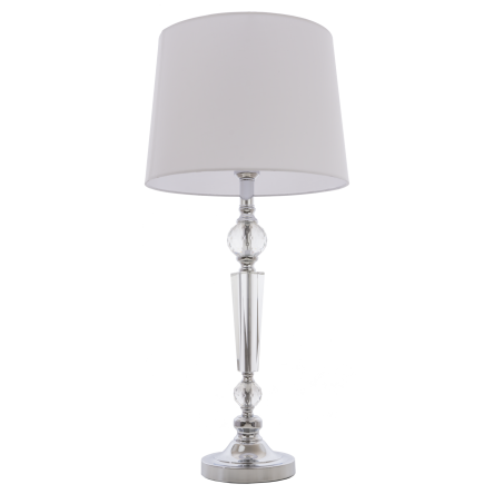  Lampa stołowa Charlotte - T01295WH Cosmo Light  Biały klosz podstawa podstawa z przejrzystego szkła  