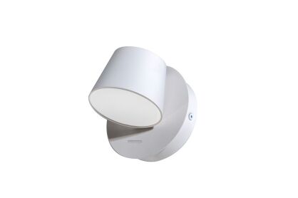 Kinkiet RAMONA 1 SWITCH AZ2566 LED 6W azzardo biały klasyczny klosz, włącznik