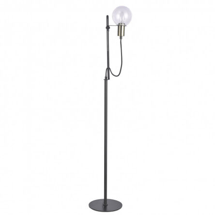 Lampa podłogowa gianni ML16096-1B Italux w surowym stylu industrialnym metalowe elementy mają czarne wykończenie z dodatkami antycznego brązu 