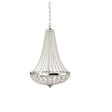 Lampa wisząca GRÄNSÖ granso 104890  Markslojd Styl pałacowy glamour przezroczyste kryształki metalowe elementy w kolorze chromu dwa źródła światła E14 40 cm szerokości