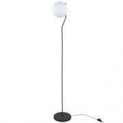 Lampa podłogowa CARIMI FL-3300-1-BK Italux  Nowoczesna czarna satynowa podstawa klasyczny biały klosz