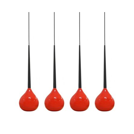 Lampa wisząca Aga-4 AZ1069 czerwona 4x szklany klosz 