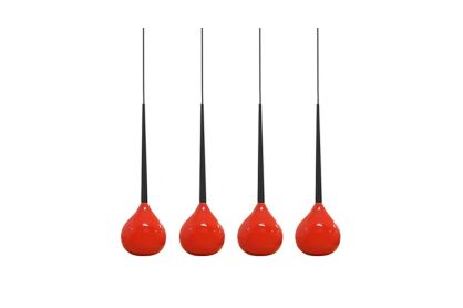 Lampa wisząca Aga-4 AZ1069 czerwona 4x szklany klosz 