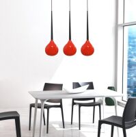Lampa wisząca Aga 3 Red azzardo MD1289-3 AZ1066 czerwona nowoczesna opływowy kształt 3 klosze