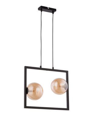Lampa wisząca COSMIC 2 SIGMA 32126 RAMKA KULA BURSZTYNOWE KULE