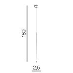 Lampa wisząca LOUISE  AZ3155  lampa jest w stylu nowoczesnym w kolorze chromu led 75 długości  klosza cienki stożek - 3