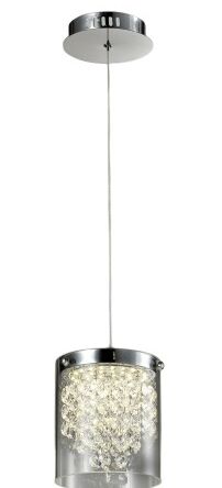 Lampa wisząca Cantos 1 Light Prestige LP-1114/1P klosz ze szkła kryształy
