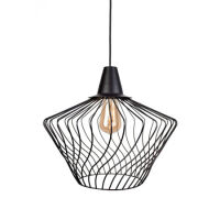 Lampa wisząca WAVE S 8858 Nowodvorski Gustowna lampa z ażurowym drucianym abażurem w kolorze czarnym