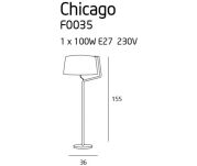 Lampa podłogowa  CHICAGO WH F0035  Maxlight  biała - 2