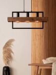 LAMPA WISZĄCA ROBIN 3 32217 SIGMA loftowa z drewnianym abażurem - 2