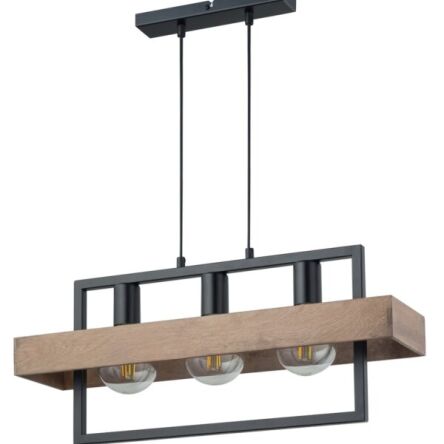 LAMPA WISZĄCA ROBIN 3 32217 SIGMA loftowa z drewnianym abażurem