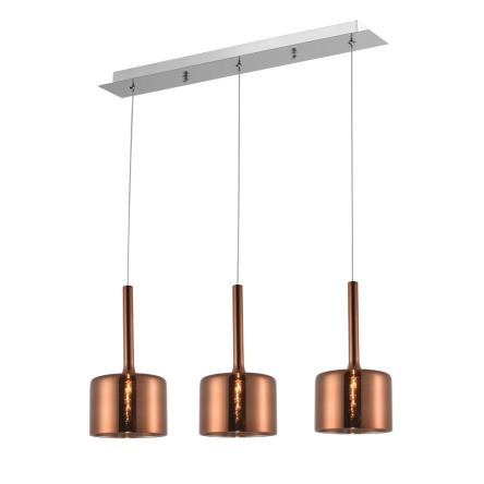 Lampa wisząca Copenhagen - P03035CU Nowoczesna szklane zwisy w kolorze miedzi IDEALNA DO SALONY CZY JADALNI