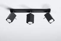Designerska lampa sufitowa listwa MERIDA 3 czarny SL.0101 SOLLUX LIGHTING nowoczesne klosze prostokątne - 2