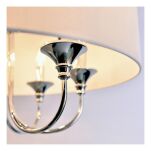 Lampa wisząca Abu Dhabi - P06512WH COSMO Light nowoczesna lampa z metalową podstawą o wykończeniu chromowanym biały okrągły abażur w kształcie tuby 60 cm średnicy - 3