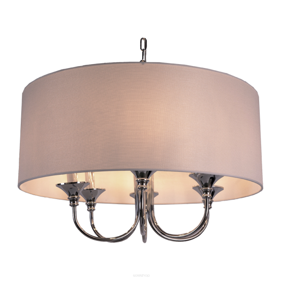 Lampa wisząca Abu Dhabi - P06512WH COSMO Light nowoczesna lampa z metalową podstawą o wykończeniu chromowanym biały okrągły abażur w kształcie tuby 60 cm średnicy