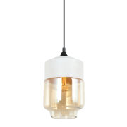 Lampa wisząca MOLINA MDM-2377/1 W+AMB Italux DWUKOLOROWY KLOSZ NOWOCZESNA E 27 IP20  SZAMPAŃSKO /  BIAŁA TUBA