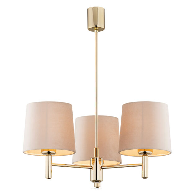 Lampa wisząca żyrandol PONTE 6109 Argon mosiądz beż 3xE27