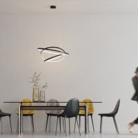 Lampa wisząca WHEEL 3 DIMM AZ2920 nowoczesny styl w kolor czarny 3 okręgi o różnej średnicy ściemnialna bez pilota 