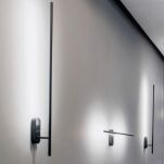 Kinkiet LINE 243A ELKIM  Nowoczesna nietuzinkowa lampa ścienna CZARNA idealna nad obraz / galerię  - 3