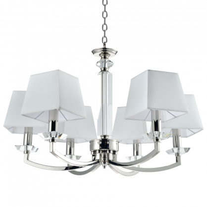 LAMPA WISZĄCA DUBAI LAMPA Z ABAŻURAMI I SZKLANYMI DETALAMI COSMO LIGHT P06346WH NI