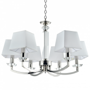 LAMPA WISZĄCA DUBAI LAMPA Z ABAŻURAMI I SZKLANYMI DETALAMI COSMO LIGHT P06346WH NI
