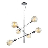 Lampa wisząca  Madalyn MDM3582/6 CH Italux wykonana z metalu o chromowanym wykończeniu skandynawski styl hit roku! 51 cm szerokości