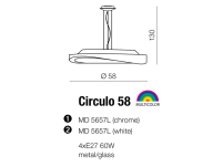 Lampa wisząca Circulo 58 chrom AZzardo MD 5657L AZ0988 CH wykonana jest ze stali w kolorze chromu i szkła - 4