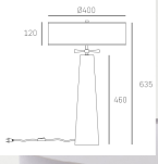 Lampa stołowa BOW T02107BK Cosmo Light marmurowa podstawa  - 5