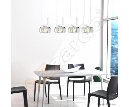 Lampa wisząca Rubic 4a Azzardo 1798-4PB  AZ0494  transparentne klosze z akrylu idealna do salonu