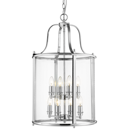 Lampa wisząca New York - P08434CH COSMO Light kształtem przypomina latarnię wykonana w stylu nowojorskim