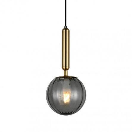 Lampa wisząca Ravena PND-2324-1 BRO+SG Italux mosiądz dymione szkło