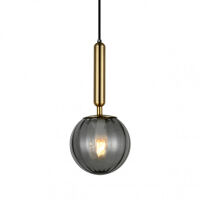 Lampa wisząca Ravena PND-2324-1 BRO+SG Italux mosiądz dymione szkło