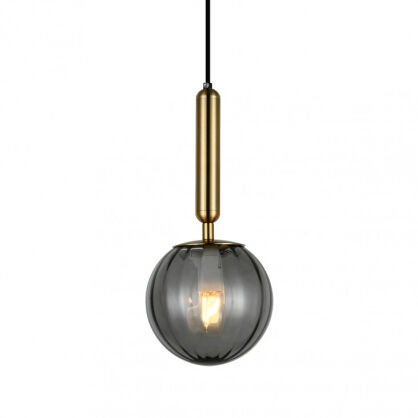Lampa wisząca Ravena PND-2324-1 BRO+SG Italux mosiądz dymione szkło