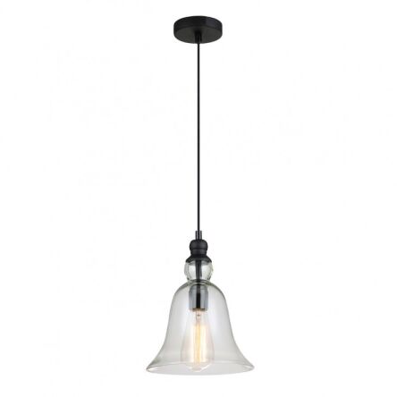 Lampa wisząca Irene MDM-2577/1 Italux styl skandynawski  klosz z transparentnego szkła metalowe elementy mają kolor czarny