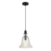 Lampa wisząca Irene MDM-2577/1 Italux styl skandynawski  klosz z transparentnego szkła metalowe elementy mają kolor czarny