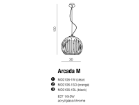 Lampa wisząca ARCADA M BLACK AZzardo AZ0363 okrągły prązkowany klosz czarny - 4