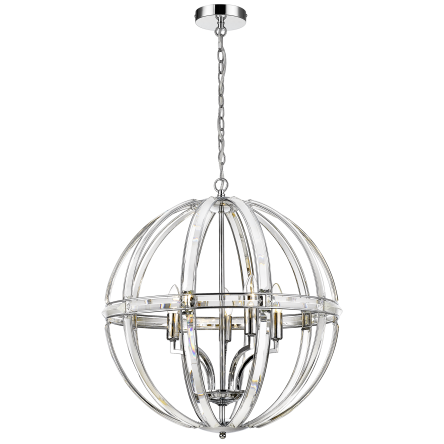 Lampa wisząca ORLANDO P05735CH COSMO light KRYSZTAŁOWE SZKŁO ażurowa kula NOWOŚĆ z serii ORLANDO