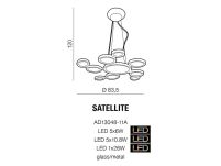 Lampa wisząca SATELLITE AZ1786 nowoczesny nietuzinowa kolor chromu wiele źródeł światła - 3