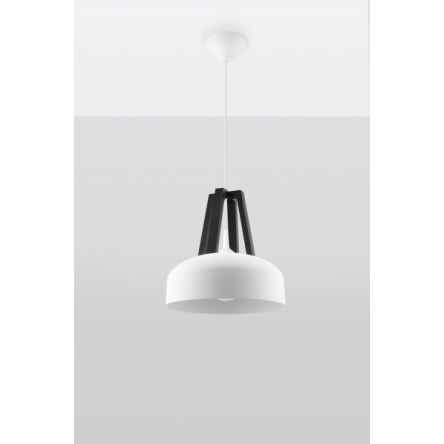 LAMPA WISZĄCA CASCO Biała/Czarne Drewno Oświetlenie LED stal Nowoczesna  SL.0387  SOLLUX LIGHTING