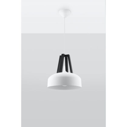 LAMPA WISZĄCA CASCO Biała/Czarne Drewno Oświetlenie LED stal Nowoczesna  SL.0387  SOLLUX LIGHTING