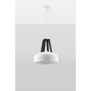 LAMPA WISZĄCA CASCO Biała/Czarne Drewno Oświetlenie LED stal Nowoczesna  SL.0387  SOLLUX LIGHTING