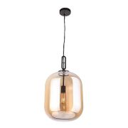 Lampa wisząca P0299 HONEY AMBER  z metalu i szklanego klosza o bursztynowym zabarwieniu 