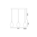 Lampa wisząca Kuala Lumpur - P03564WH Szklane klosze o opływowym kształcie NOWOCZESNY STYL - 2