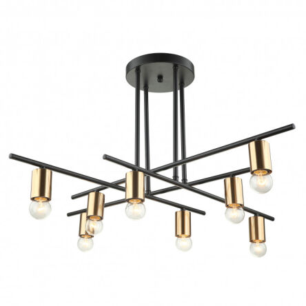 Lampa sufitowa NORMANI MDM3658/8 BK+BRO Italux LOFTOWA brązowo / czarna