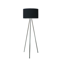 Lampa podłogowa Finn czarna AZzardo FL-12025 BK AZ1039  czarny abażur z tkaniny trzy nogi