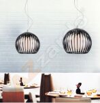 Lampa wisząca ARCADA L BLACK  AZzardo AZ0477 okrągły prązkowany klosz czarny - 2