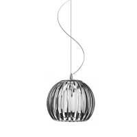 Lampa wisząca ARCADA L BLACK  AZzardo AZ0477 okrągły prązkowany klosz czarny